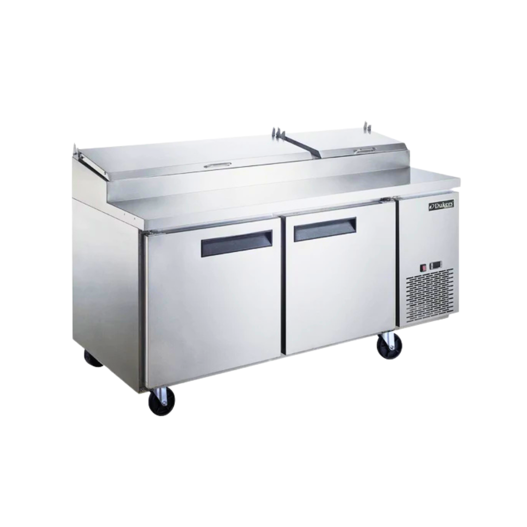 Commercial 2-Door Pizza Prep Table Refrigerator
