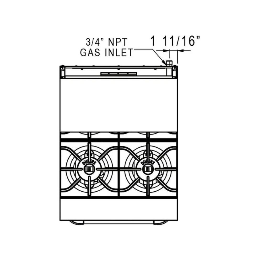 Dukers Gas Range with 4 Open Burners