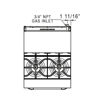 Dukers Gas Range with 4 Open Burners
