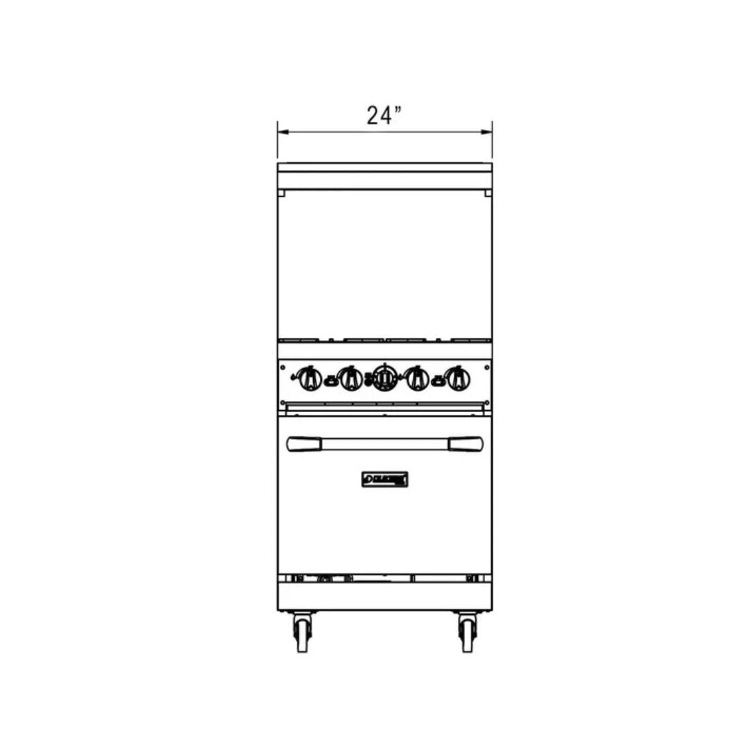 Dukers Gas Range with 4 Open Burners