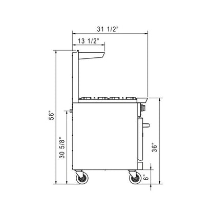 Dukers Gas Range with 4 Open Burners